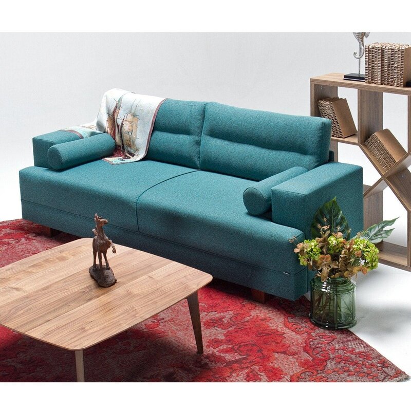 Canapea Fixa cu 3 Locuri si Taburet Oslo, 210 x 85 x 78 cm